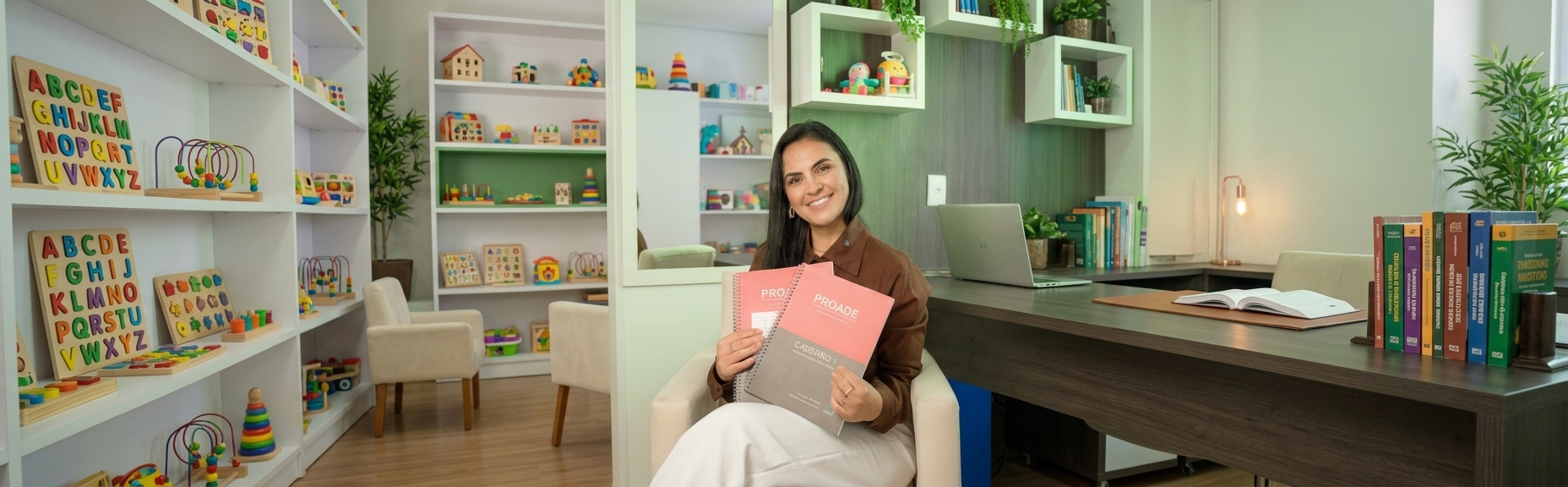 Josiane Vargas com o material PROADE